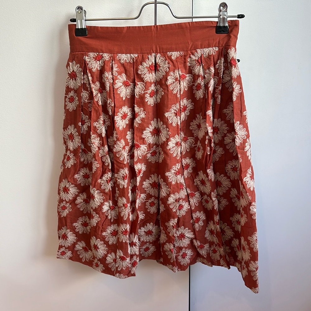 Plenty by Tracy Reese for Anthropologie Embroidered Flower Skirt Size 0